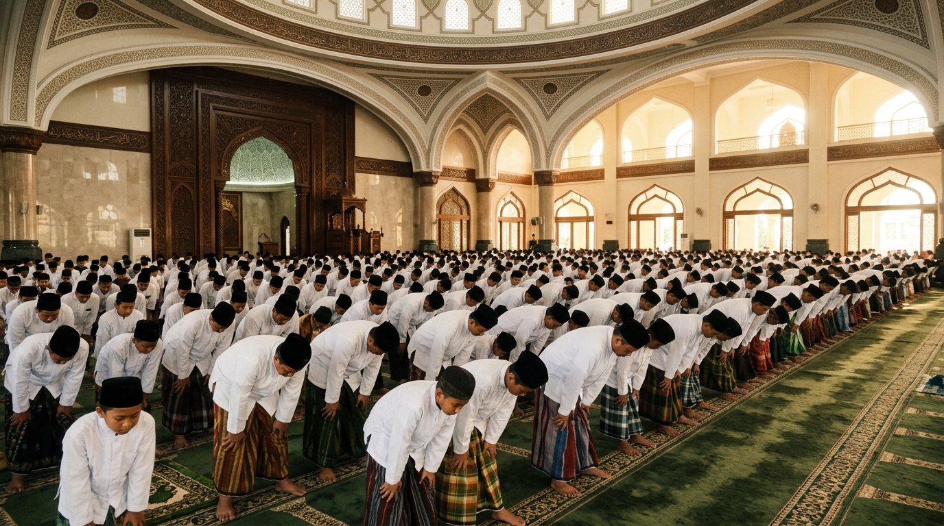 Sholat Berjamaah Santri Asrama